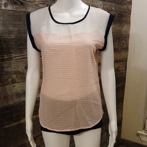 Live 4 Truth Pink and White Striped Blouse with Black Trim